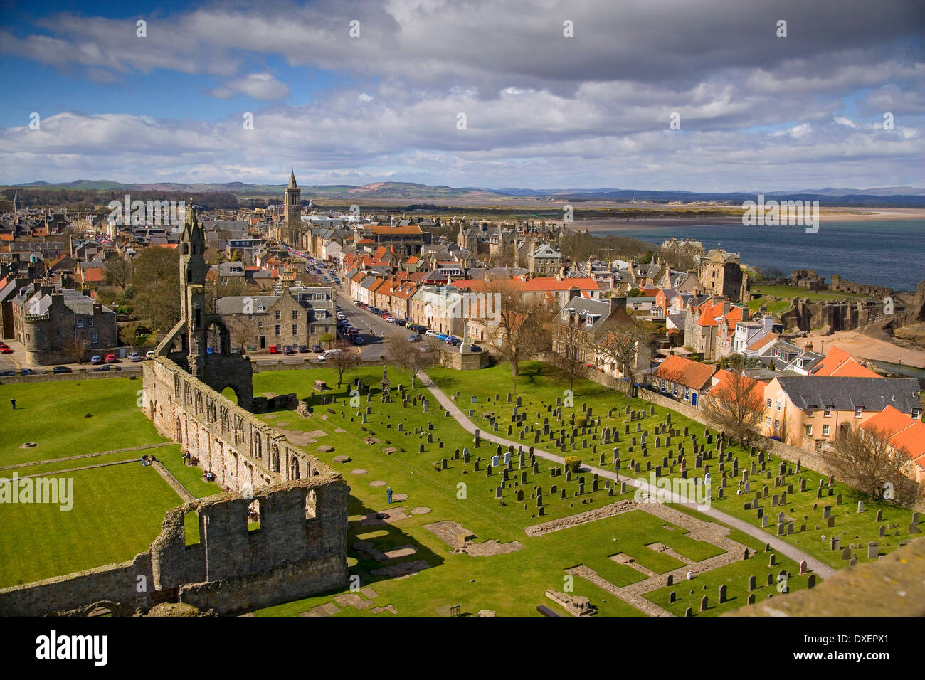 Die historische Stadt von Str. Andrews wie gesehen vom St Regeln Turm, Fife Stockfoto