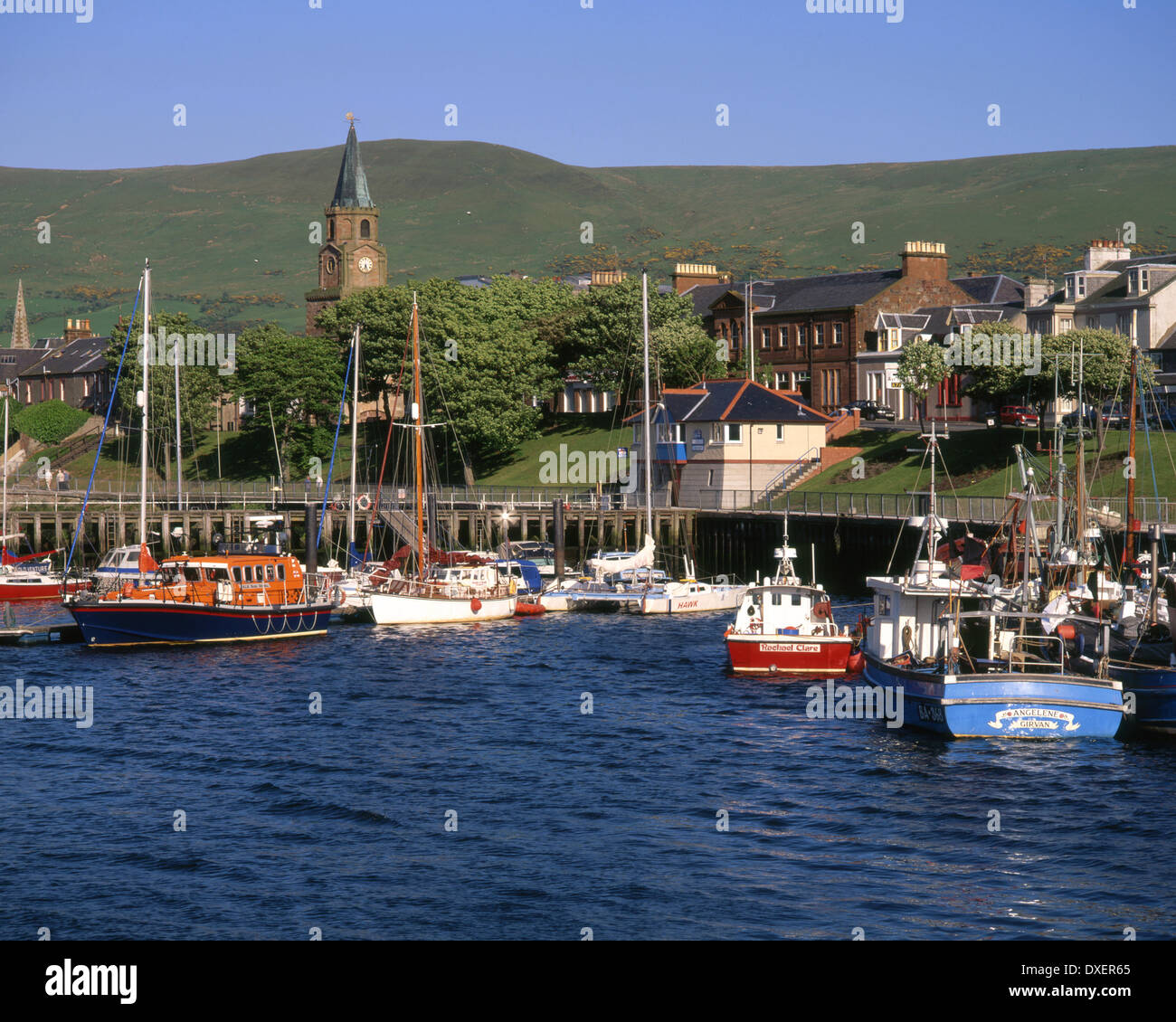 Girvan Hafen und Stadt, South Ayrshire Stockfoto