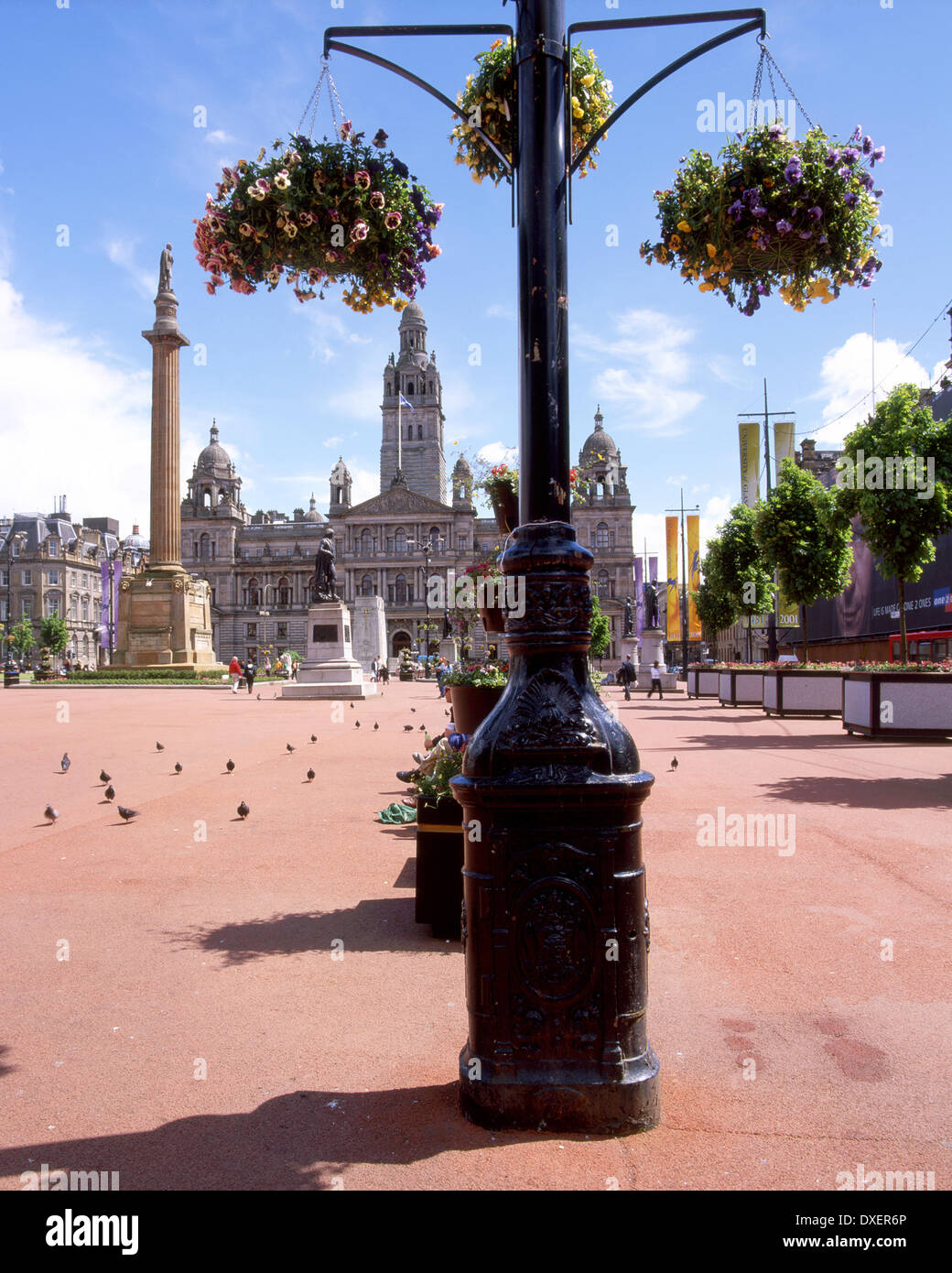 George Square und Ratssaal Stadt glasgow Stockfoto