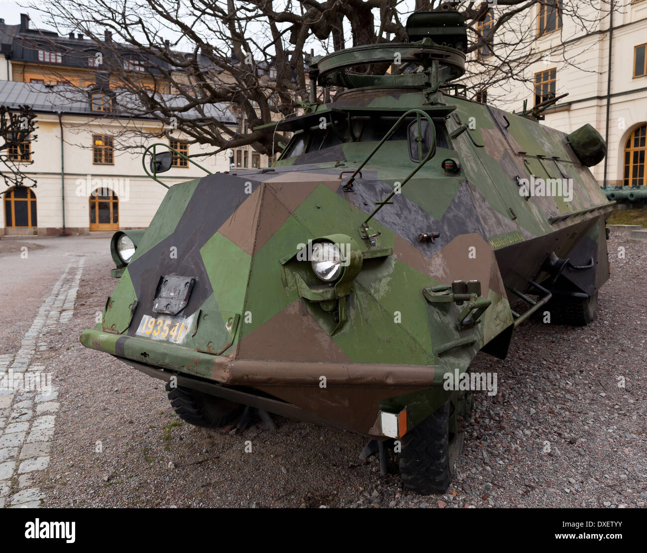 Stockholm, Schweden - KP-Bil (KP Transportfahrzeug) bei Armémuseum (Armeemuseum) Östermalm Stockfoto