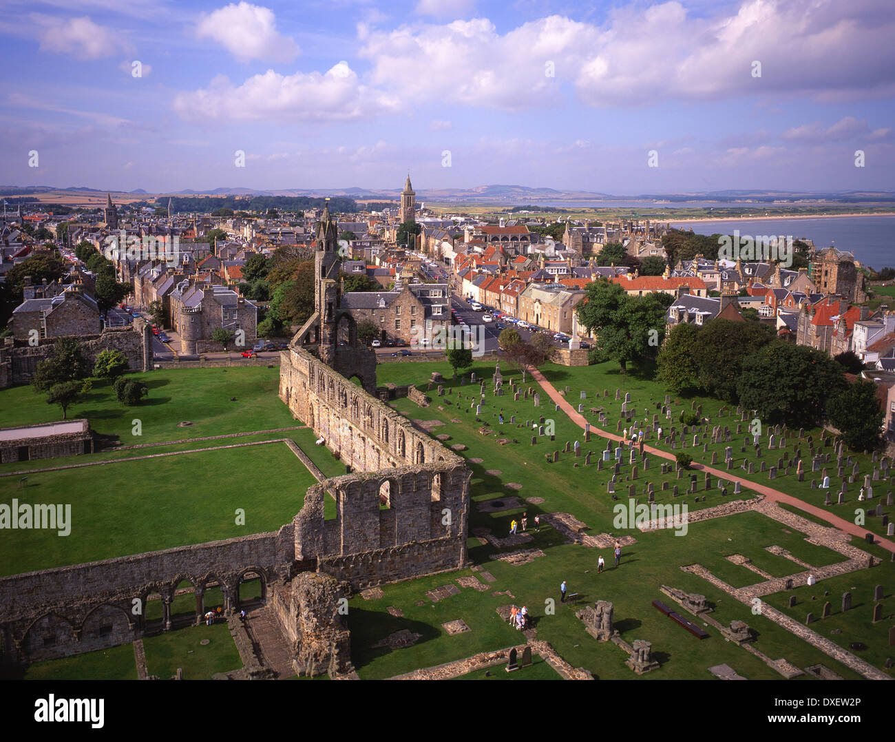 St Andrews aus St Regeln Turm, Fife. Stockfoto