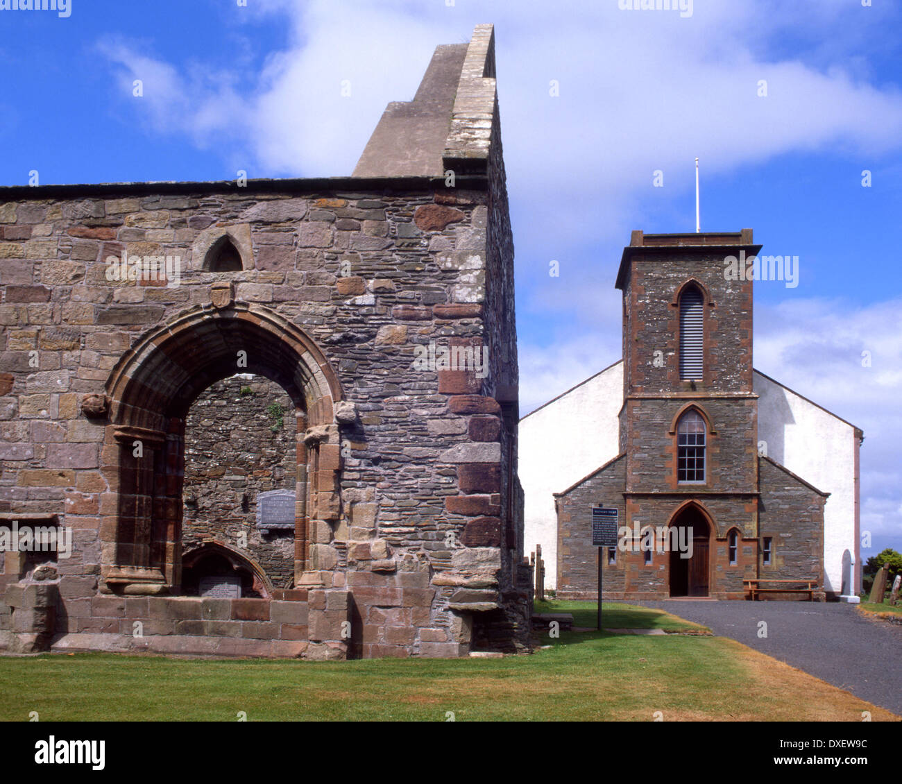 Kirche und Kloster, Wigtownshire, Dumfries Fund- und galloway.picture zeigt das Kirchenschiff aus dem Süd-Osten. Stockfoto