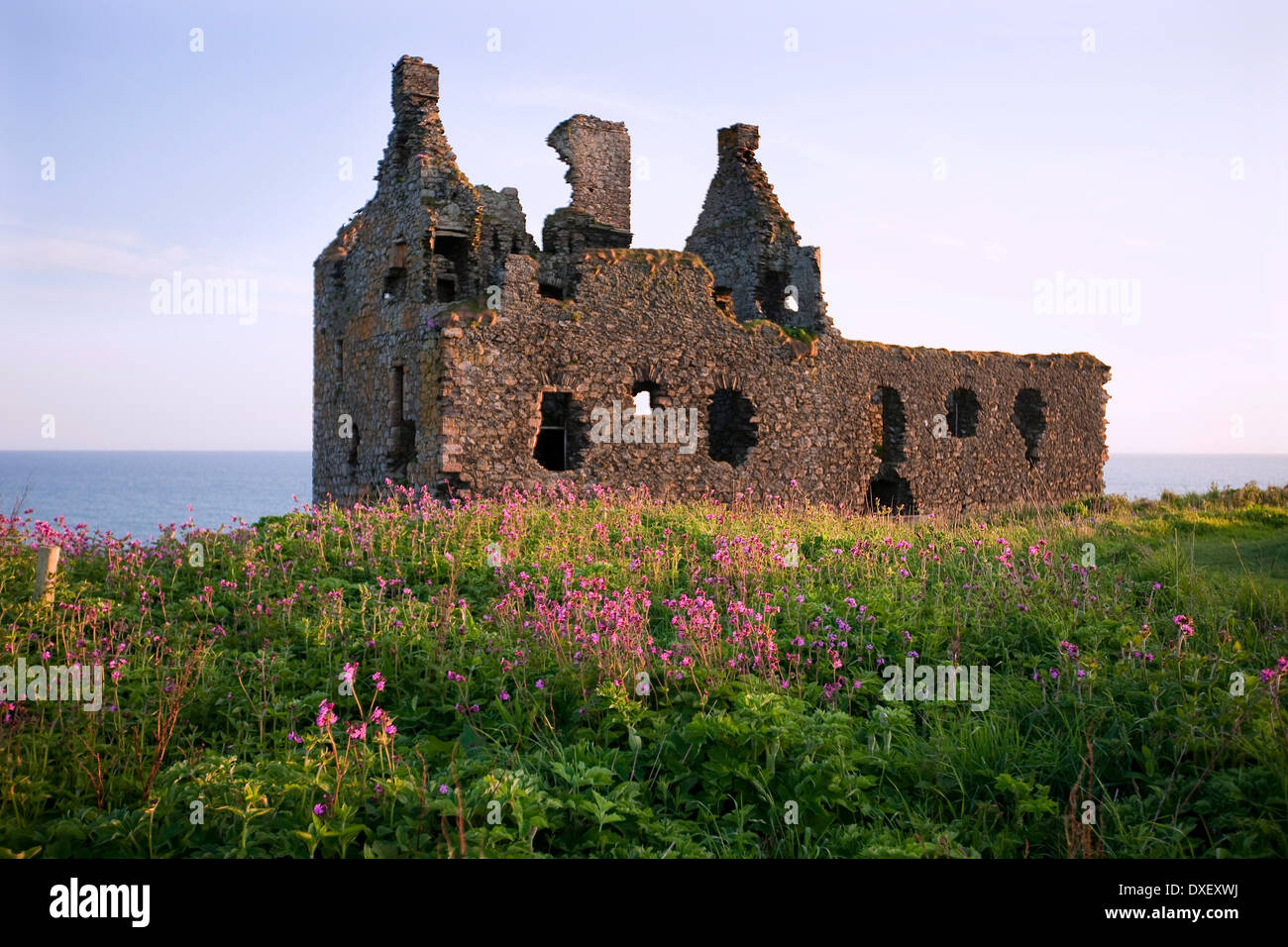 Dunskey Burg, Portpatrick Dumfries & Galloway. Stockfoto