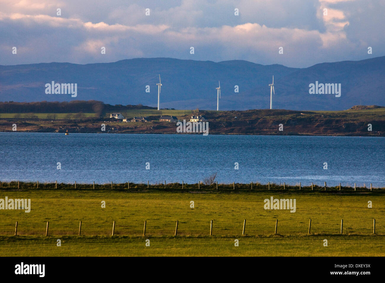 Windkraftanlagen auf der Insel Gigha, Argyll Stockfoto