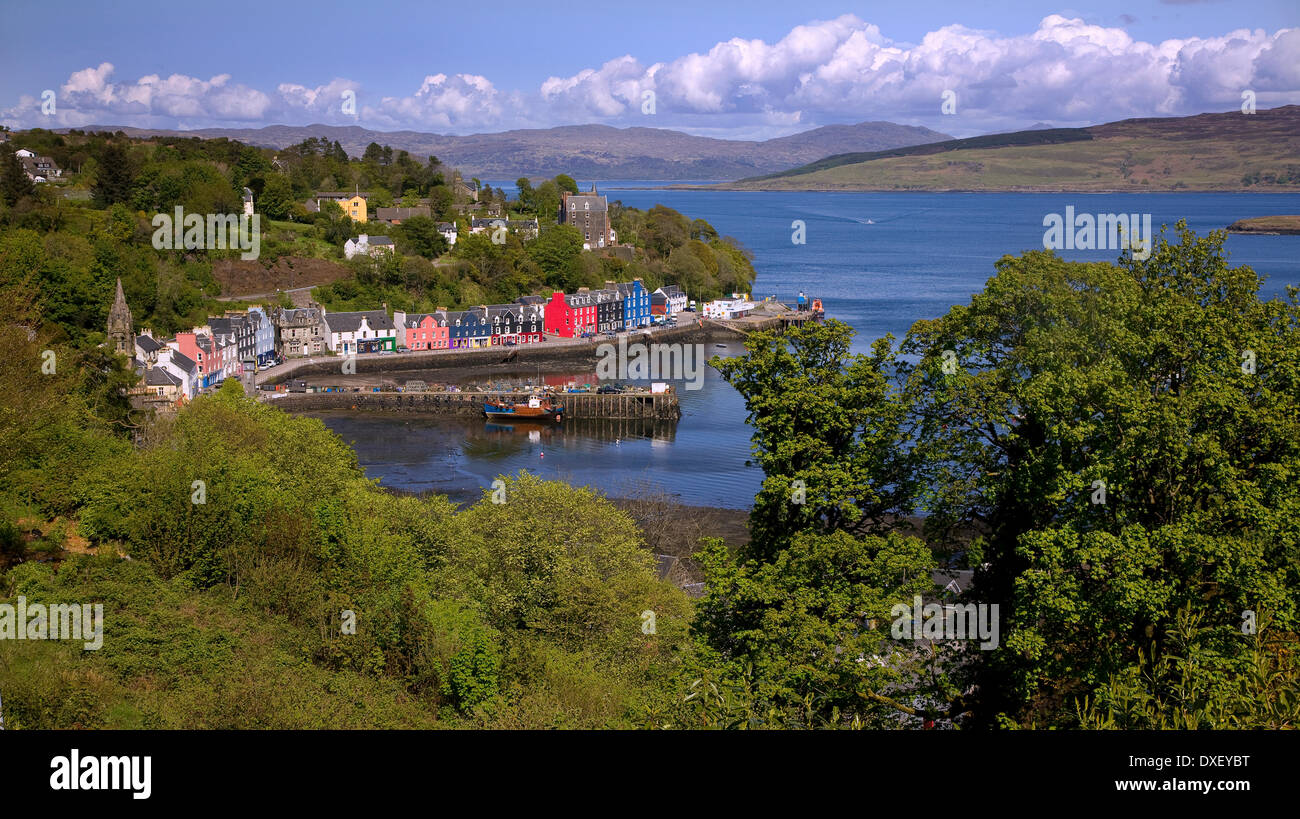 Panorama von Tobermory, Isle of Mull, Argyll Stockfoto