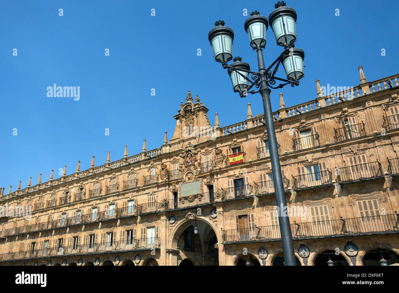 Plaza Major in der Stadt Salamanca in der spanischen Region Kastilien-León. Stockfoto