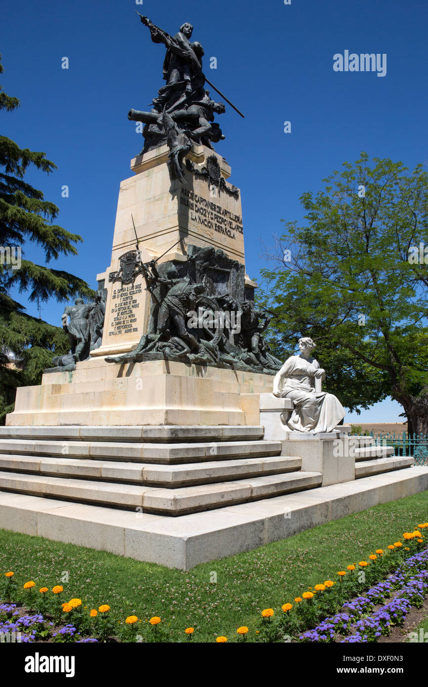 Denkmal im Alcazar in der Stadt Segovia in der Region Castilla y Leon in Zentralspanien. Stockfoto