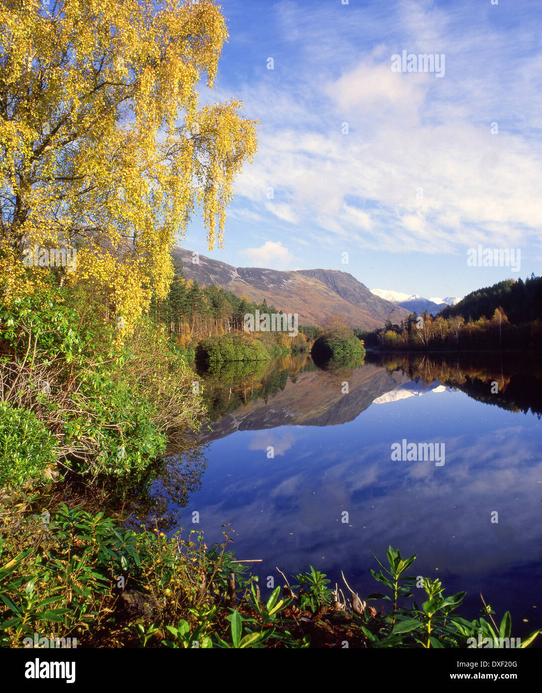 Herbst Reflexionen auf dem man-Trail, Glencoe Stockfoto
