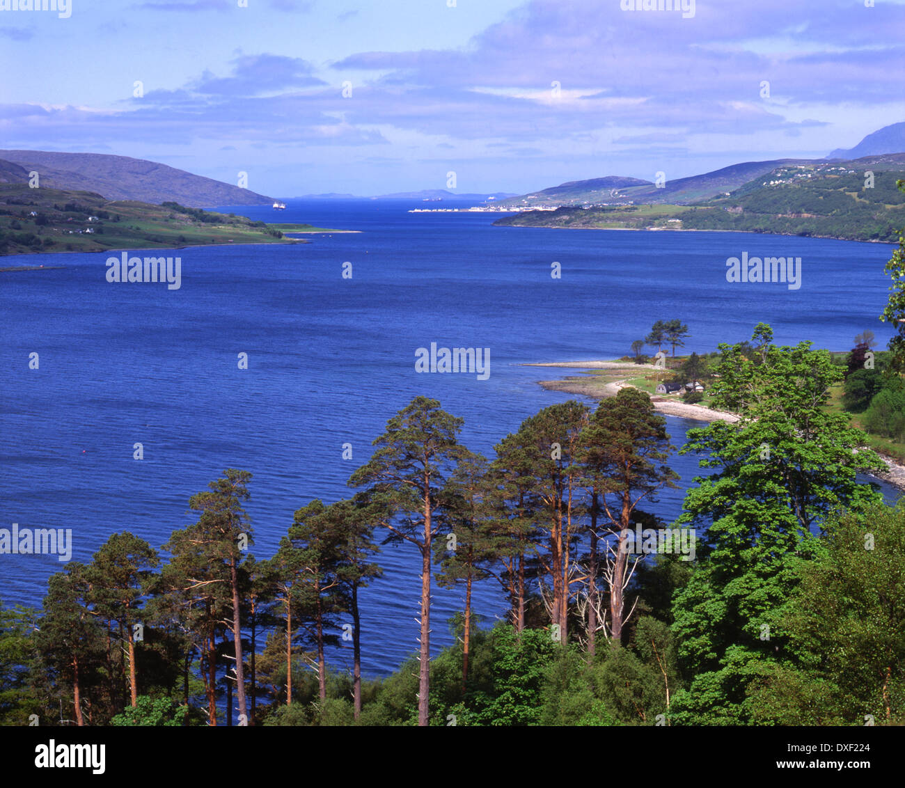 Blick auf Loch Broom in Richtung Ullapool, N/W Hochland. Stockfoto