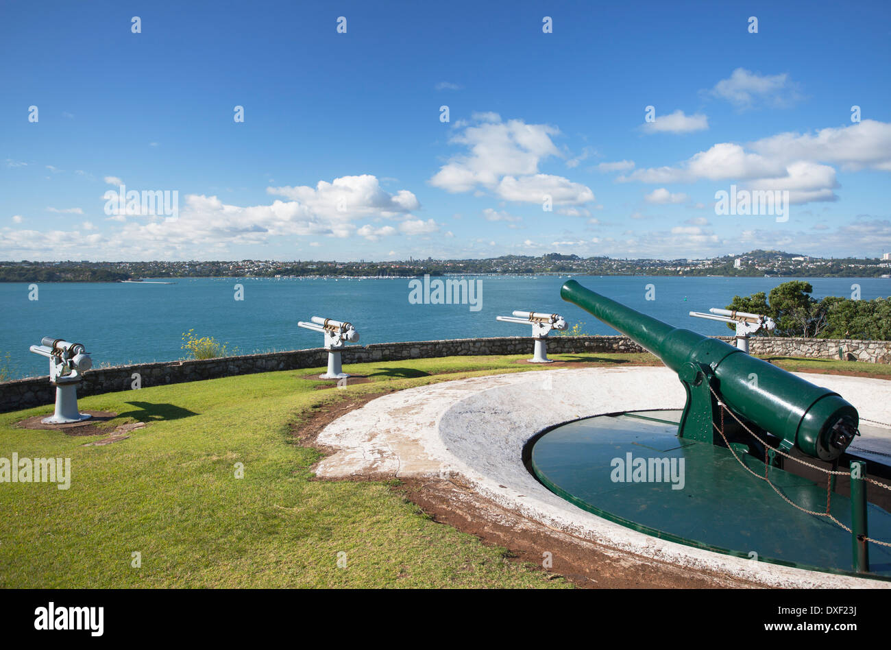 Verschwindende Pistole, North Head Historic Reserve, Devonport, Auckland, Nordinsel, Neuseeland Stockfoto