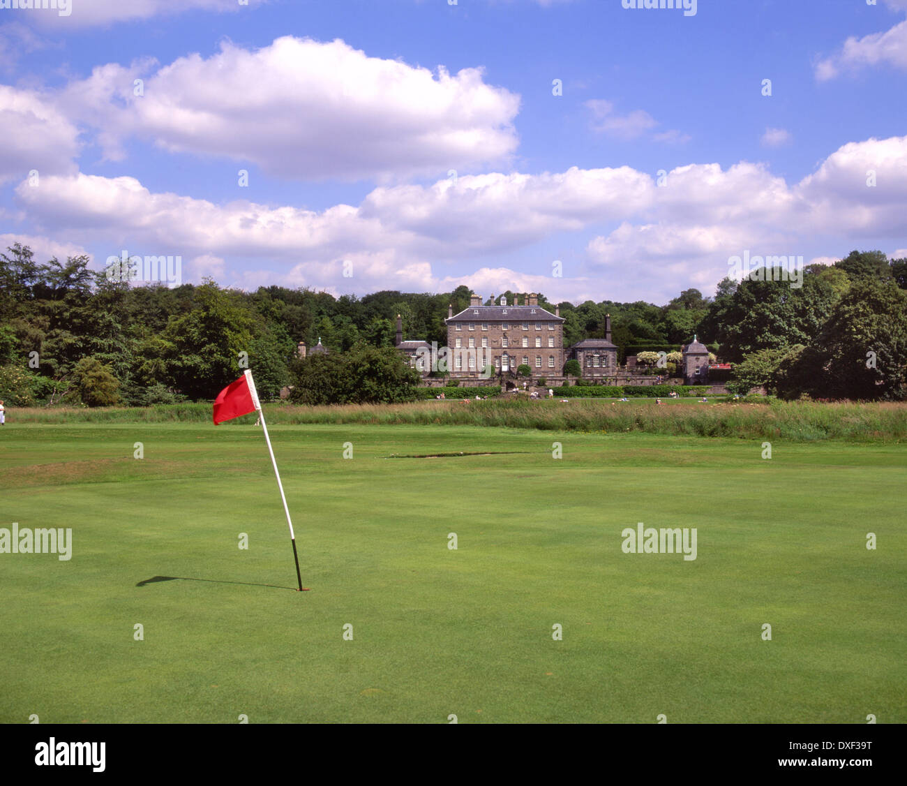 Pollok Haus vom Golfplatz Pollokshields Glasgow Stockfoto