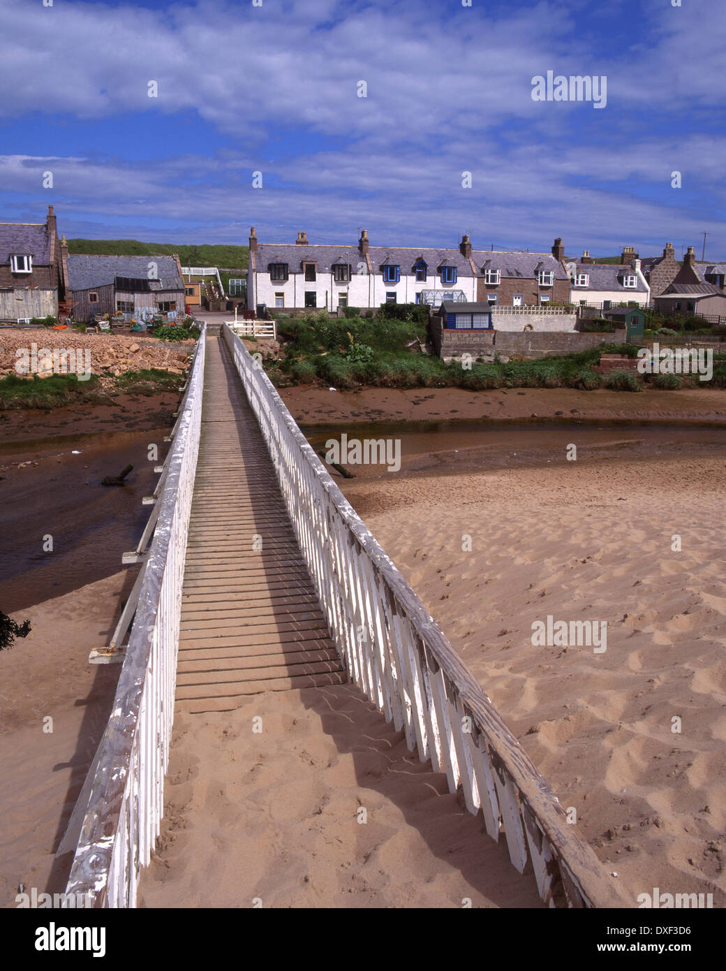 Hafen Errol Dorf von Sanddünen, Cruden Bay, Aberdeenshire. Stockfoto