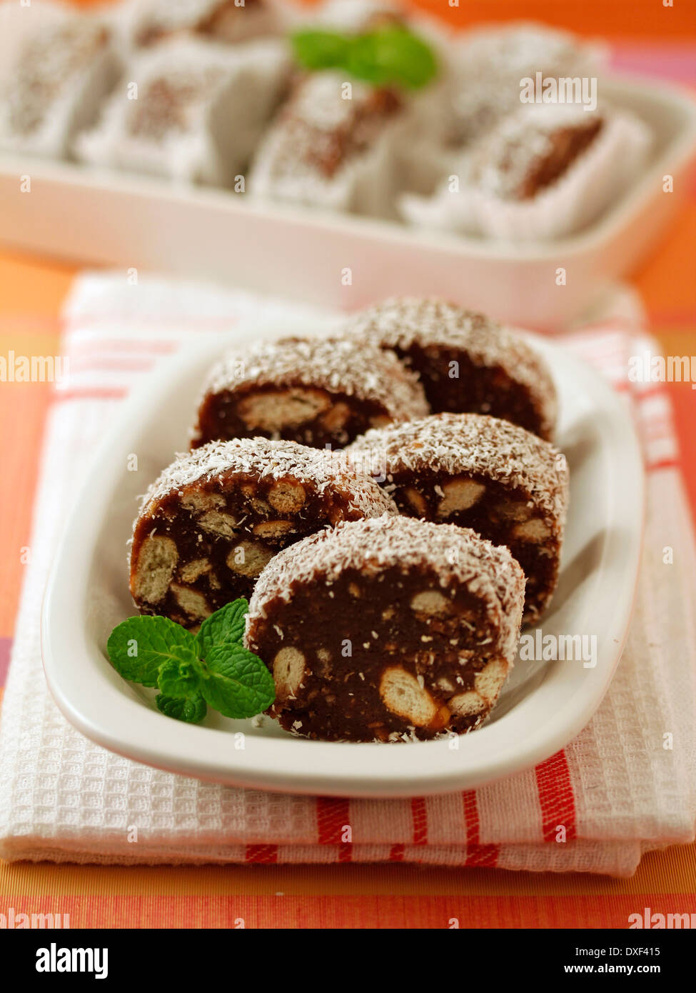 Cookies und Kaffee Roll. Rezept zur Verfügung. Stockfoto