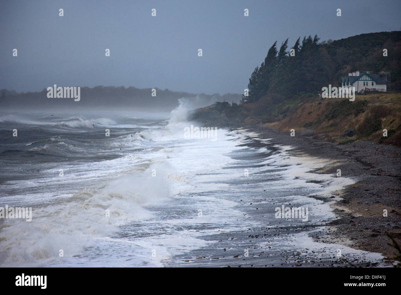 Grobe Sturm zwingen Meere, Ardmucknish Bay aus Benderloch, Argyll Stockfoto