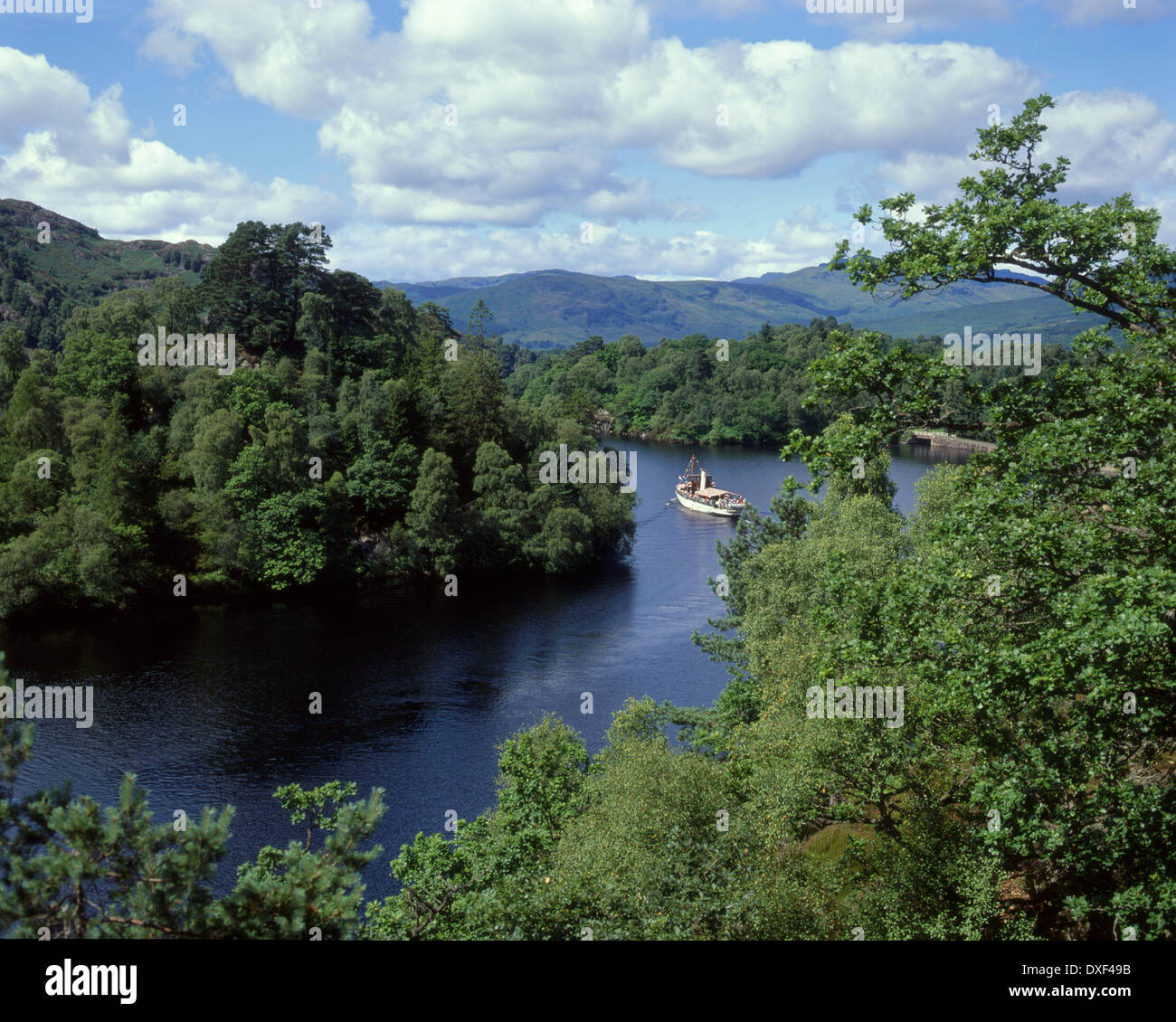 Sir Walter Scott fährt auf Loch Katrine, Trossachs. Stockfoto