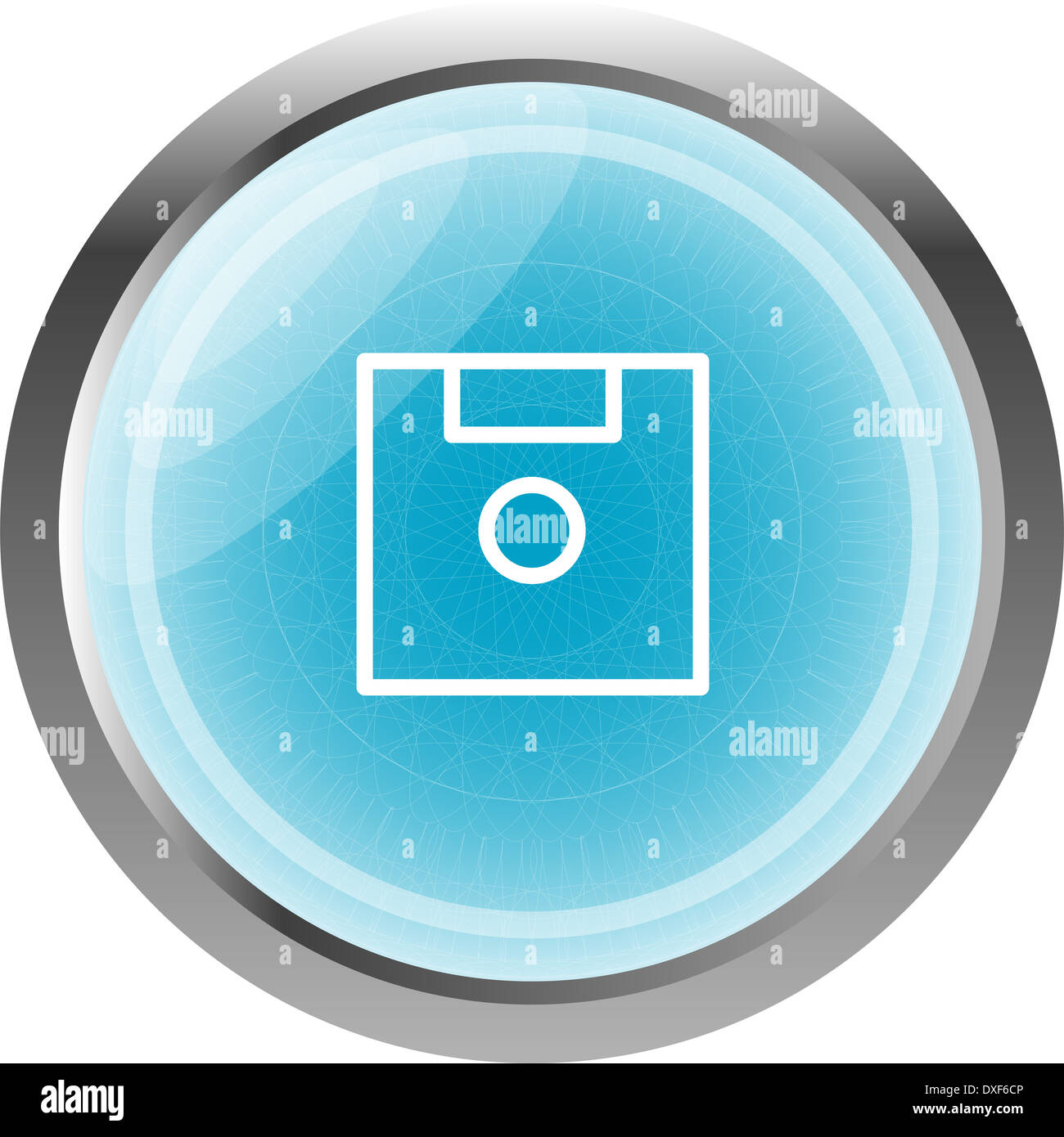 Disk-Web-Taste (Symbol) isoliert auf weiss Stockfoto