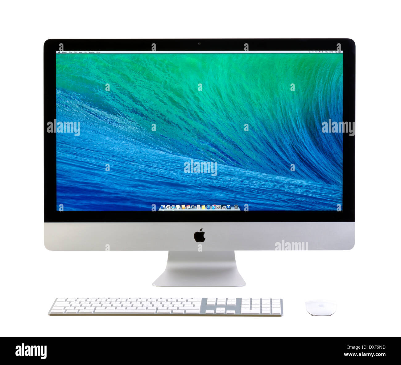 Neuen iMac 27 mit OS X Mavericks. Stockfoto