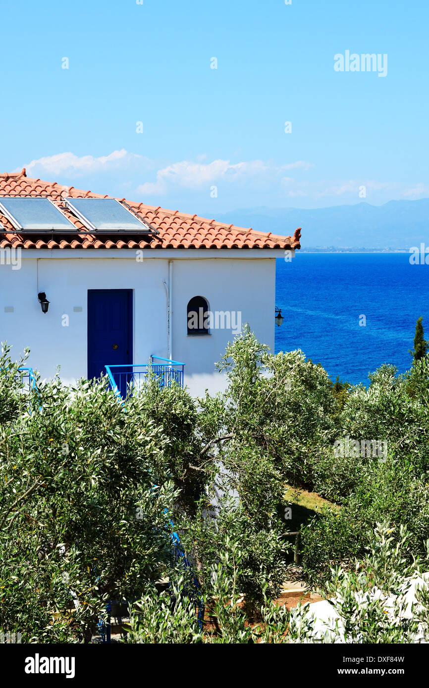 Villa im traditionellen Stil Luxushotels, Peloponnes, Griechenland Stockfoto