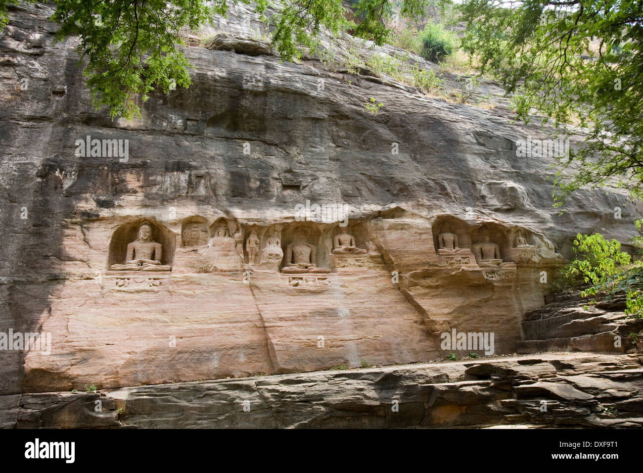 7. Jahrhundert Jian Stein Skulpturen in Gwalior in Madhya Pradesh Region von zentralem Indien Stockfoto