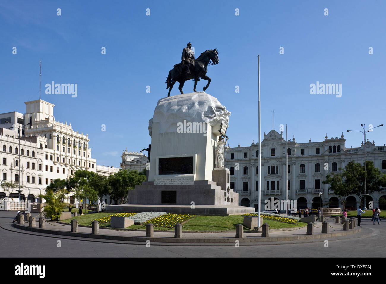 Die Plaza De San Martin In Zentralem Lima In Peru Stockfotografie Alamy