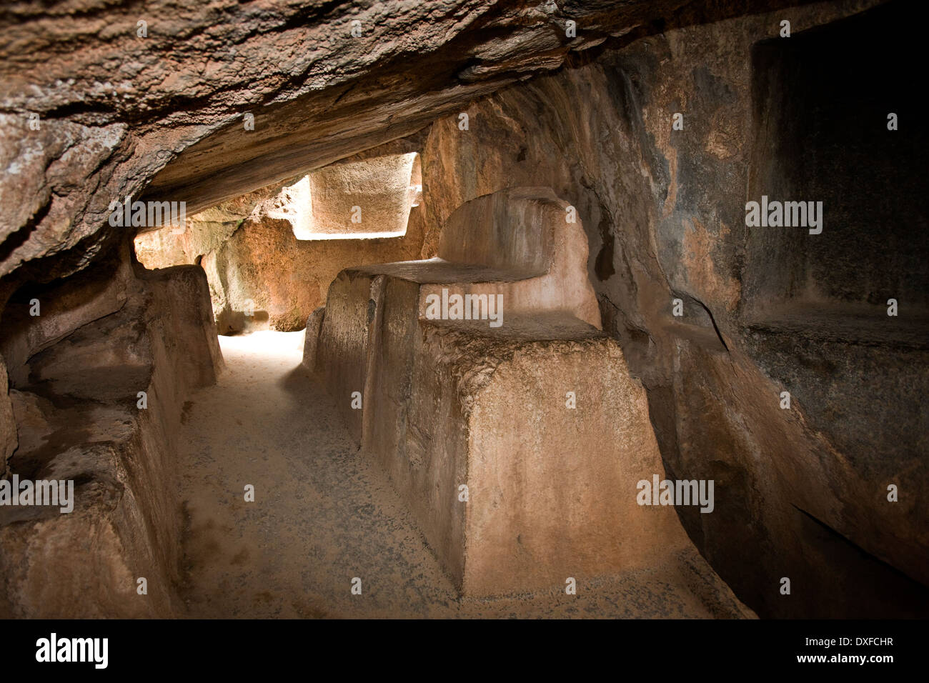 Innere des Kenko Höhle Tempel. Eine Inka-Tempel in der Nähe von Cuzco in Peru Stockfoto