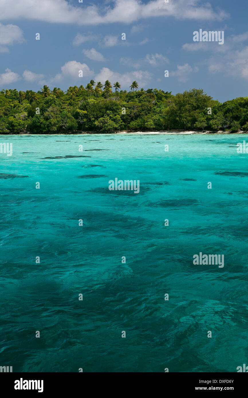 Lagune der Tropeninsel, Melanesien, Pazifik, Salomonen Stockfoto