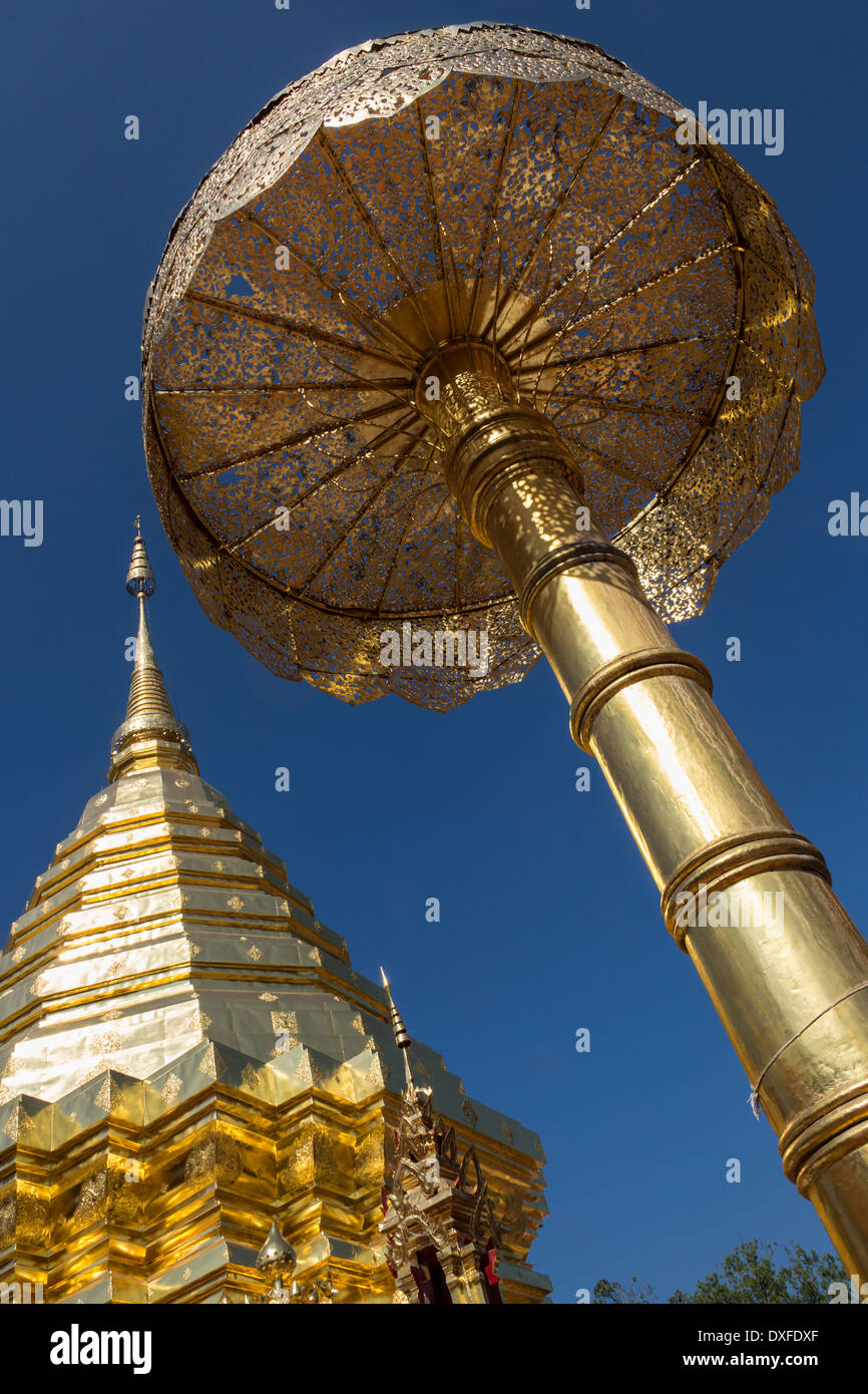 Doi Suthep buddhistischer Tempel in der Nähe von Chiang Mai im Norden Thailands. Stockfoto