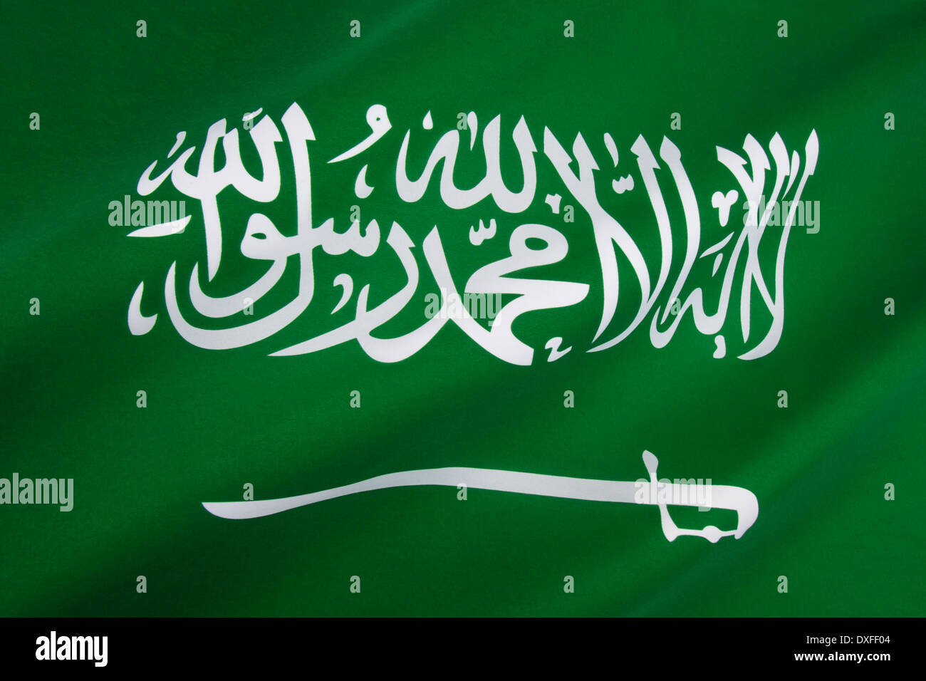 Die Nationalflagge von Saudi Arabien Stockfoto