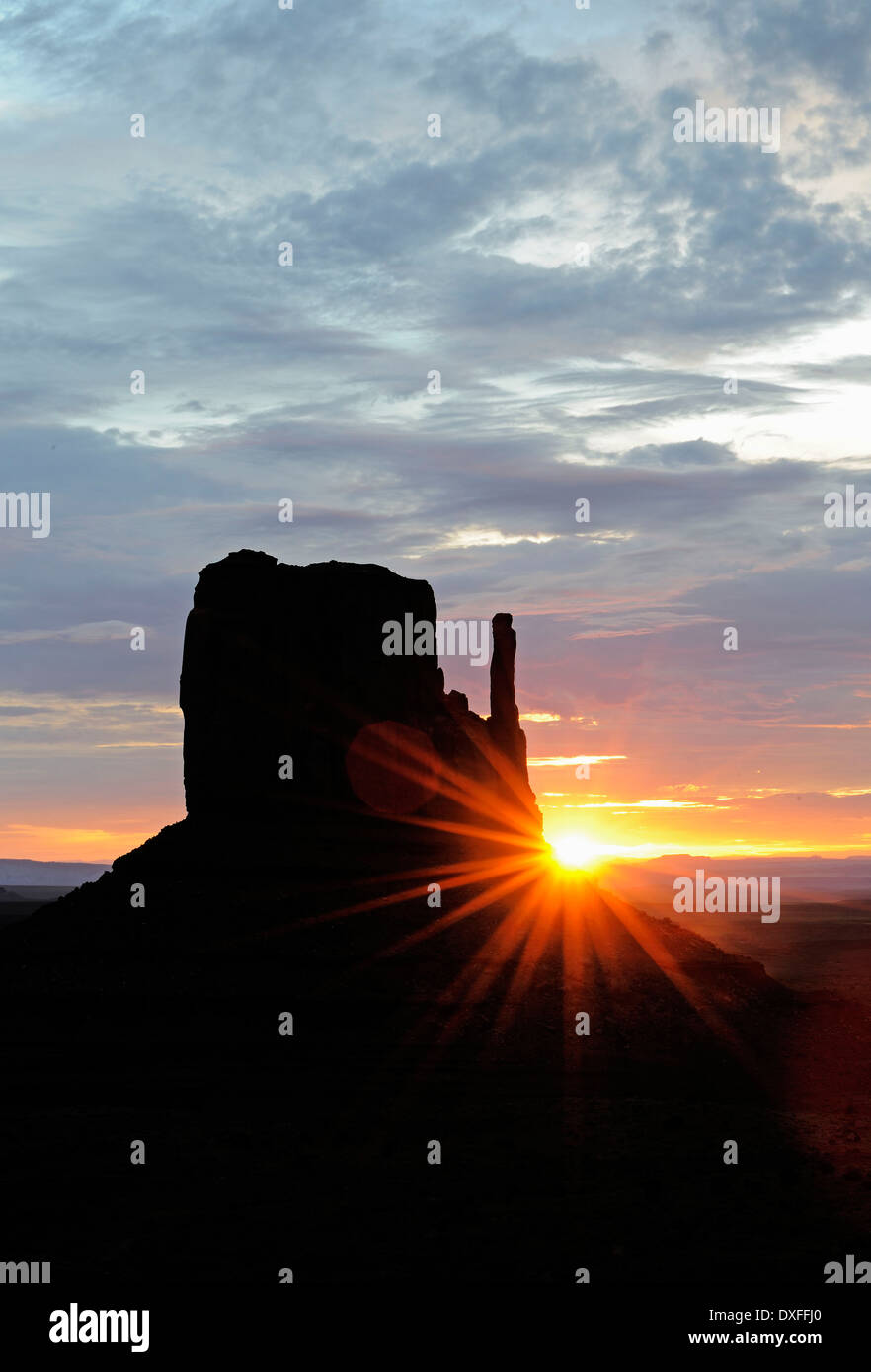 West Mitten Butte, Monument Valley, Arizona, USA Stockfoto