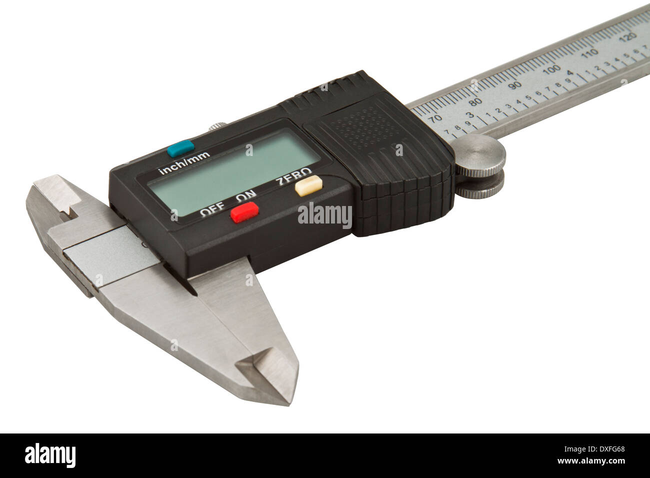 Bremssattel isoliert auf weißem Hintergrund Stockfoto