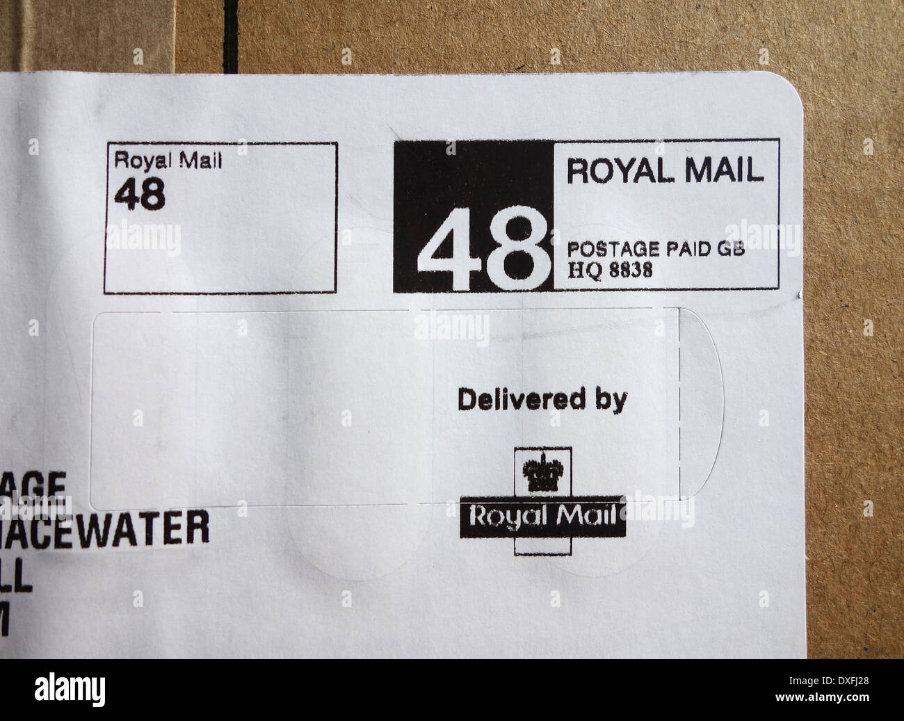 Ein Versandetikett Royal Mail Stockfoto
