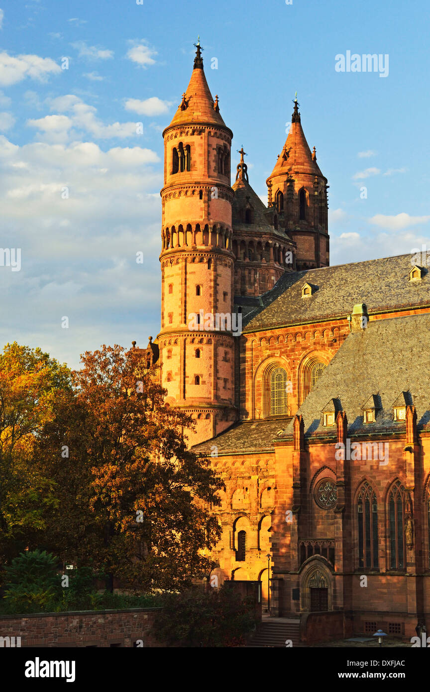 Wormser Dom im Herbst, Worms, Rheinland-Pfalz, Deutschland Stockfoto