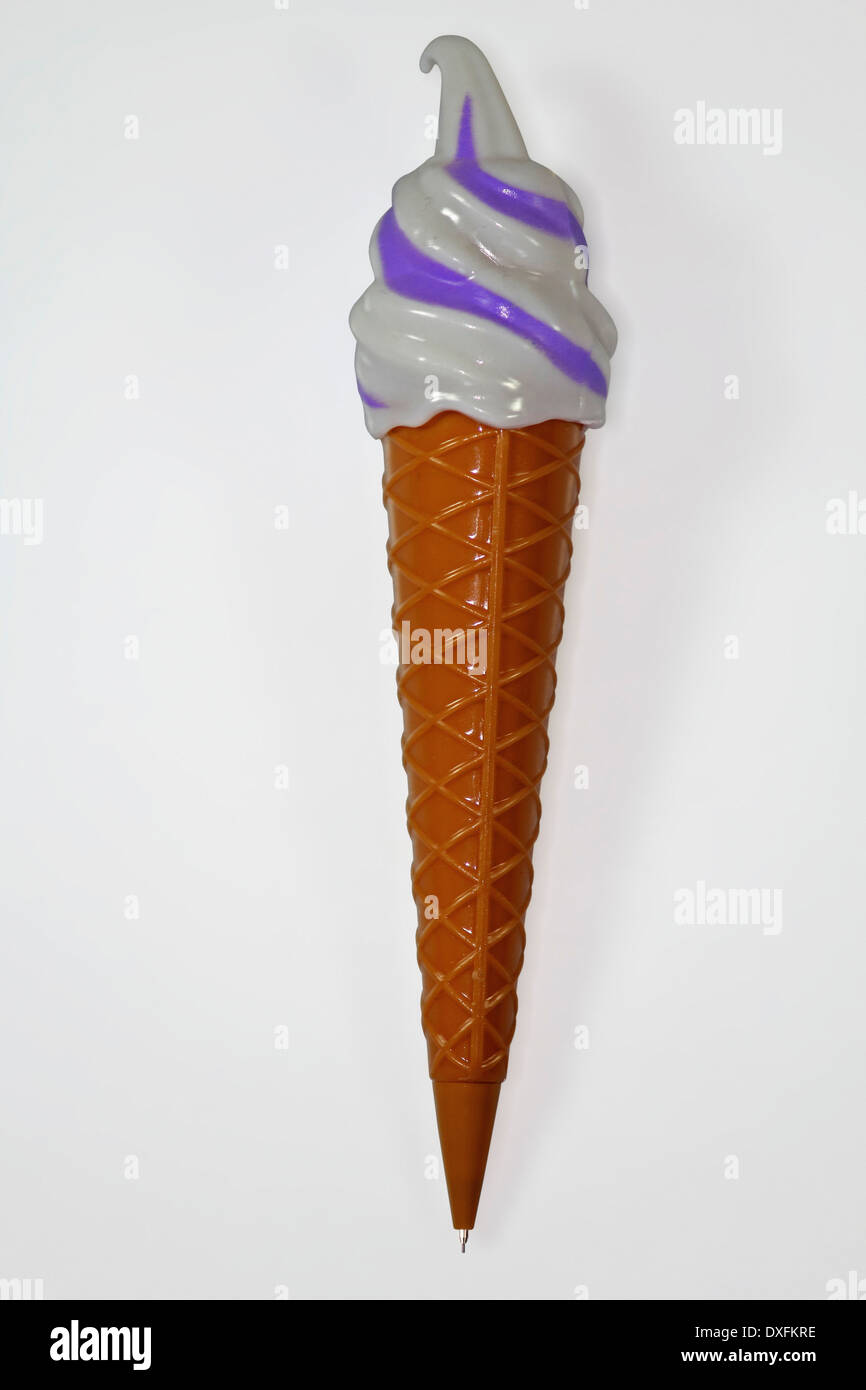 Eiscreme-Kegel geformt Punkt 5 Bleistift Stockfoto