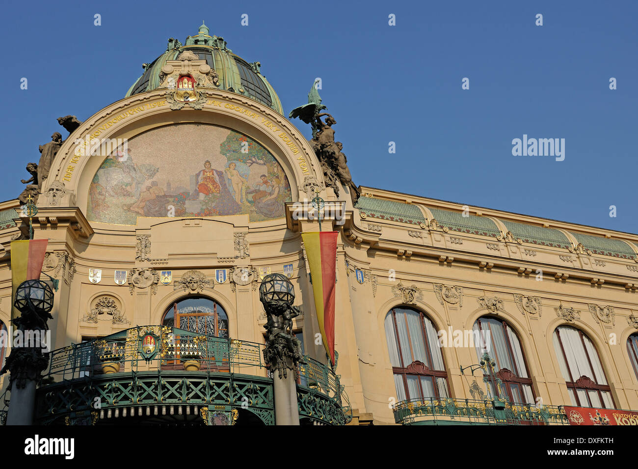 Gemeindehaus, Obecni Dum Gebäude, Prag, Böhmen, Tschechische Republik Stockfoto