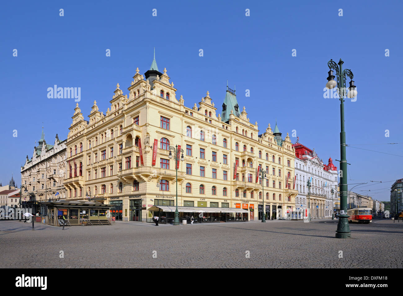 Jugendstilhäuser, Platz der Republik, Prag, Böhmen, Tschechische Republik Stockfoto