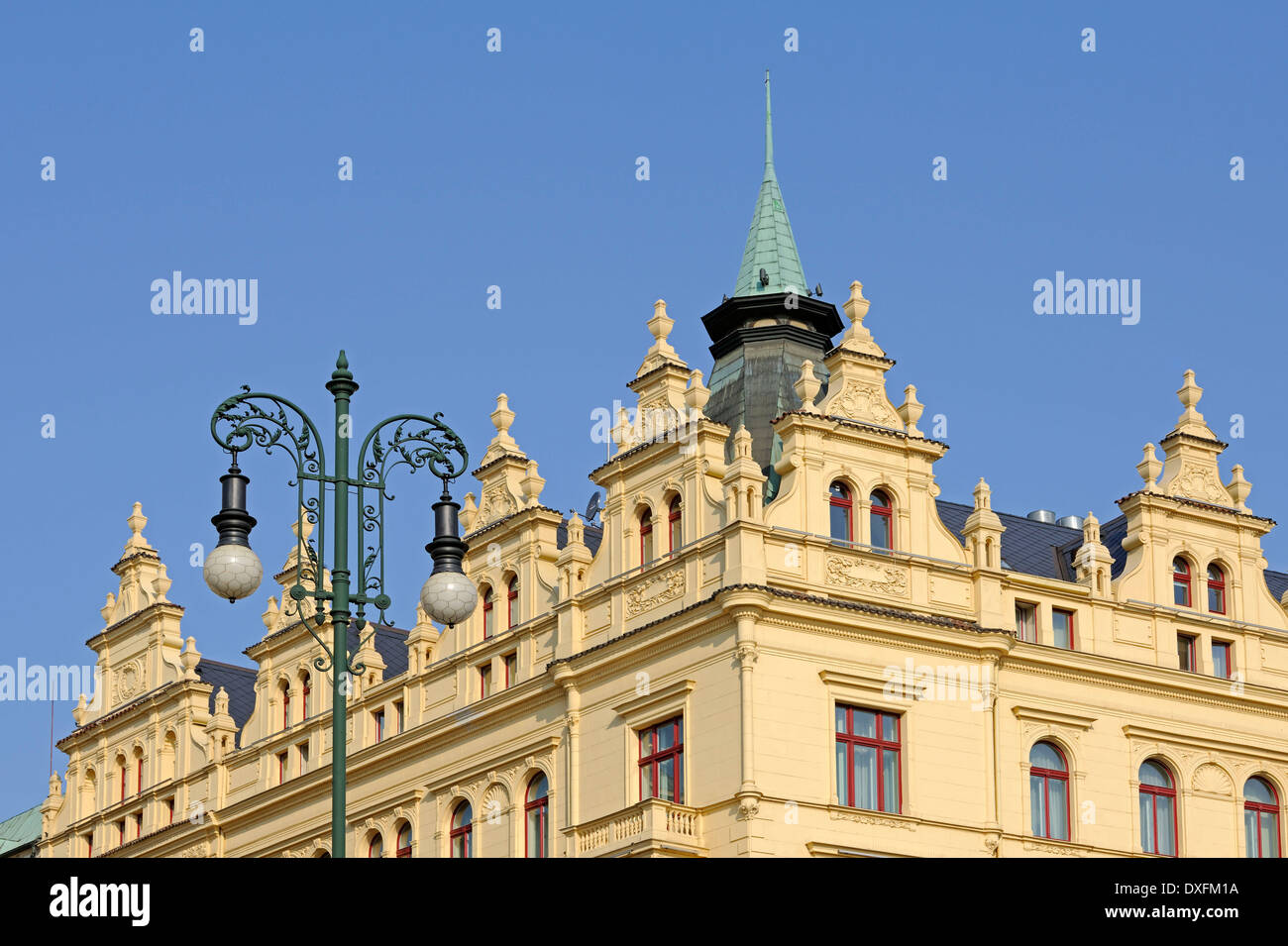 Jugendstilhäuser, Platz der Republik, Prag, Böhmen, Tschechische Republik Stockfoto