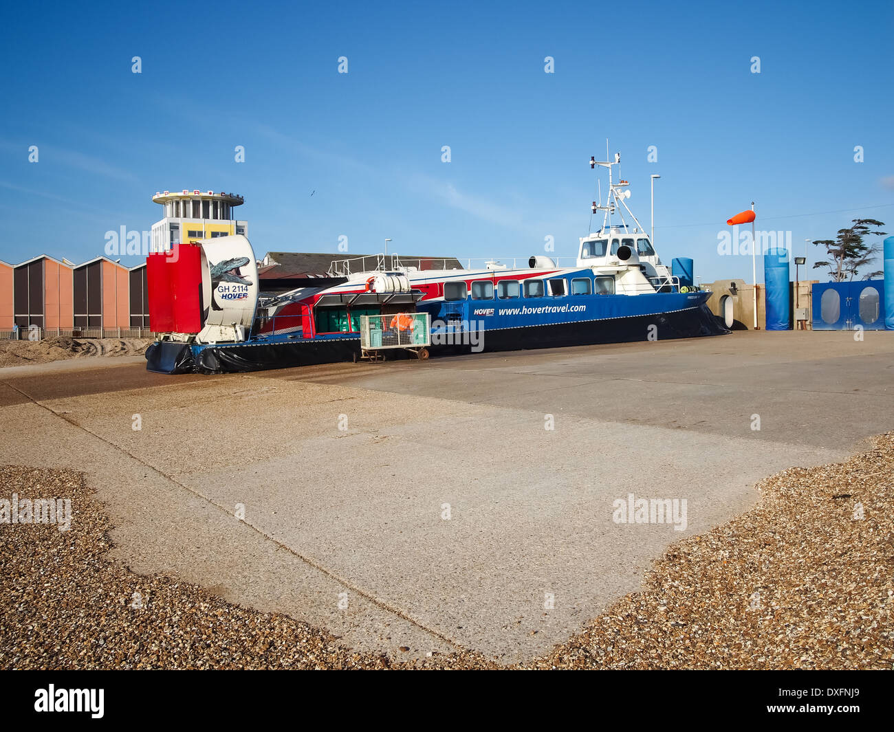 Wightlink Hovercraft gestrandet am Southsea Hovercraft-Terminal Stockfoto