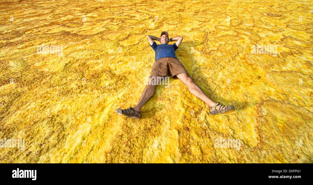 Die surreale Vulkanlandschaft von Dallol in der Danakil-Senke, Äthiopien Stockfoto