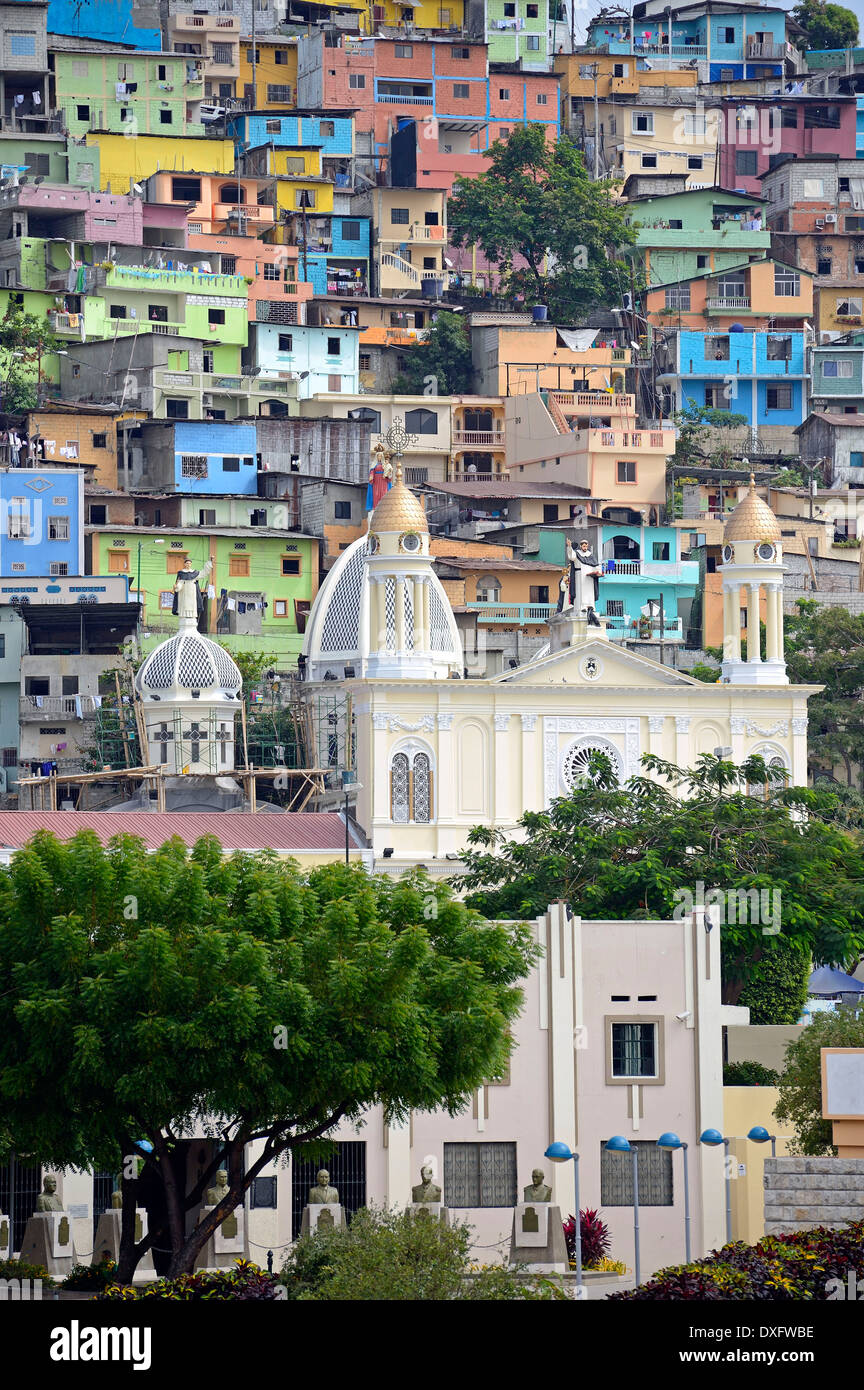 Häuser, Cerro del Carmen, Guayaquil, Provinz Guayas, Ecuador Stockfoto