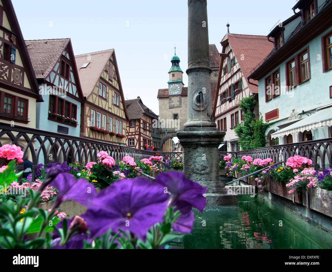 Stadtansicht von Rothenburg Ob der Tauber, einer Stadt in Mittelfranken in Bayern (Deutschland) Stockfoto
