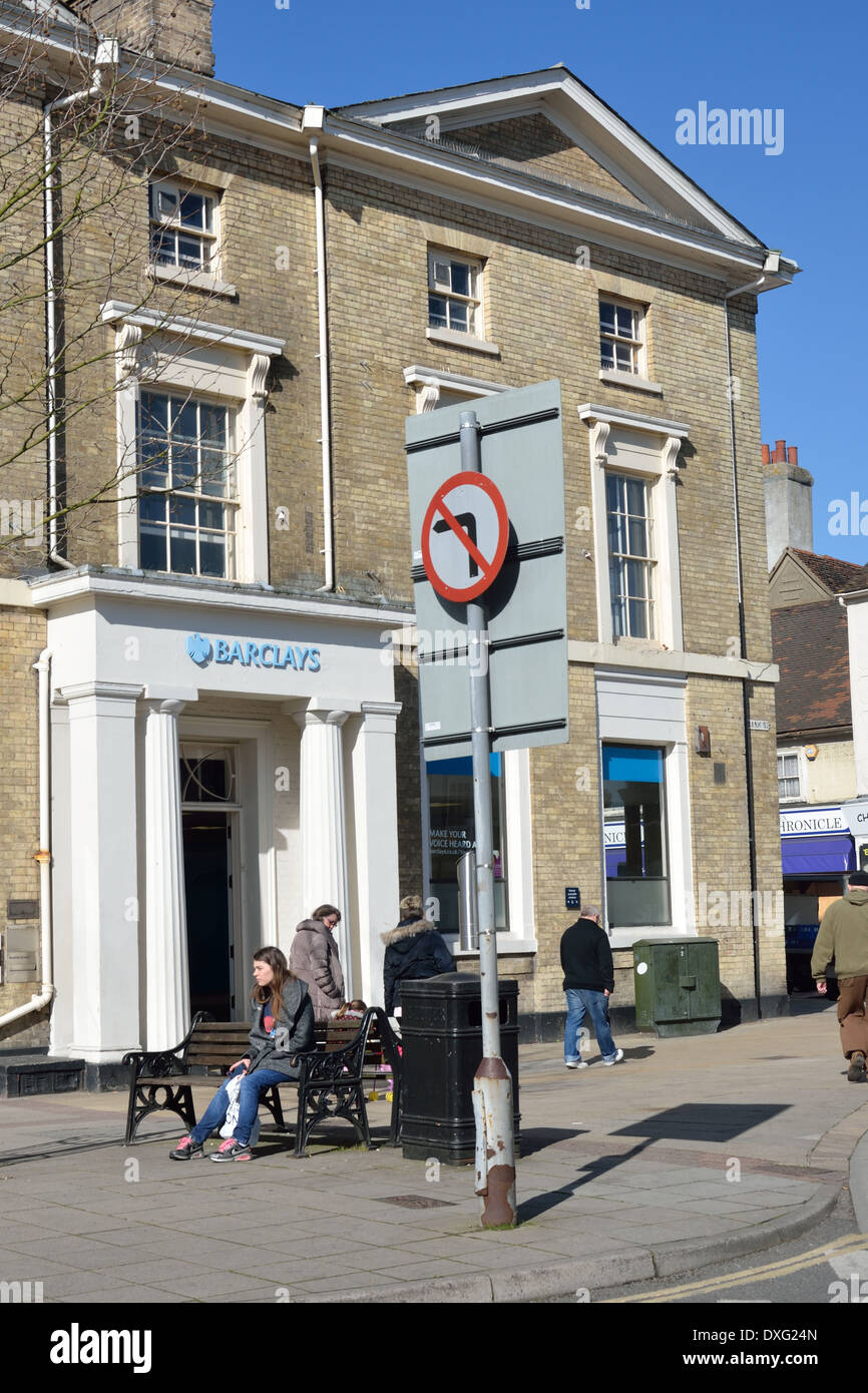 Außerhalb der Barclays Bank Braintree Essex Stockfoto