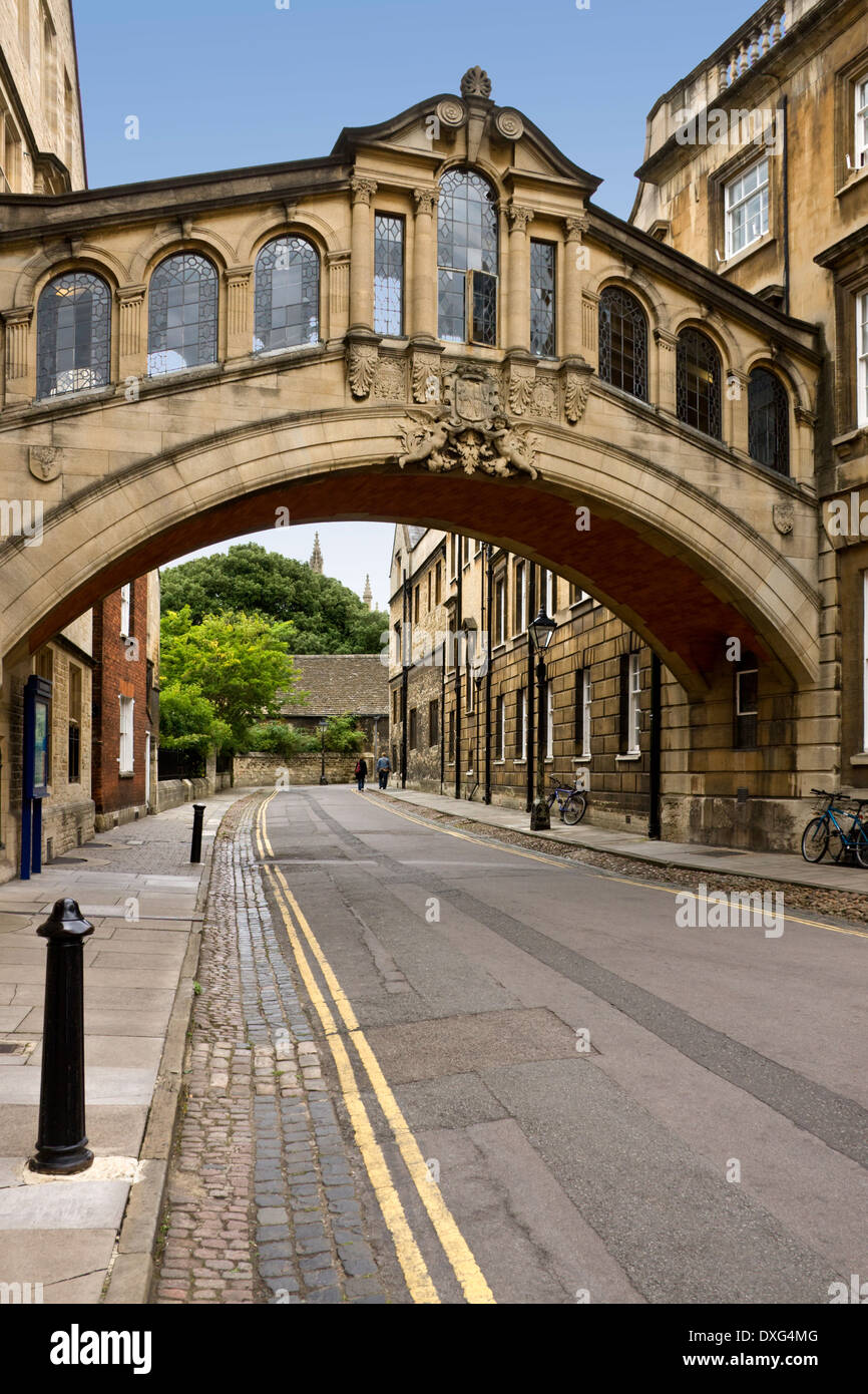 Seufzerbrücke - Oxford in England im Vereinigten Königreich von Großbritannien. Stockfoto