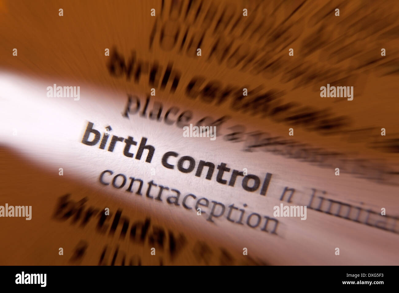 Birth Control - die Praxis der Prävention ungewollter Schwangerschaften, in der Regel durch die Verwendung von Verhütungsmitteln. Stockfoto