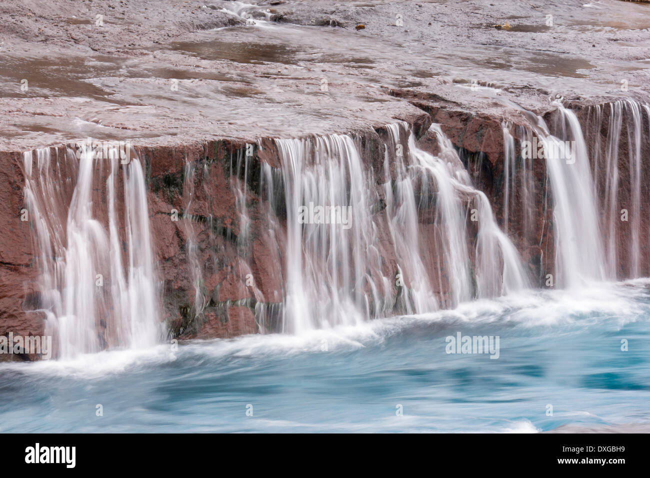 Hraunfossar Wasserfälle in der Nähe von Husafell, Island Stockfoto