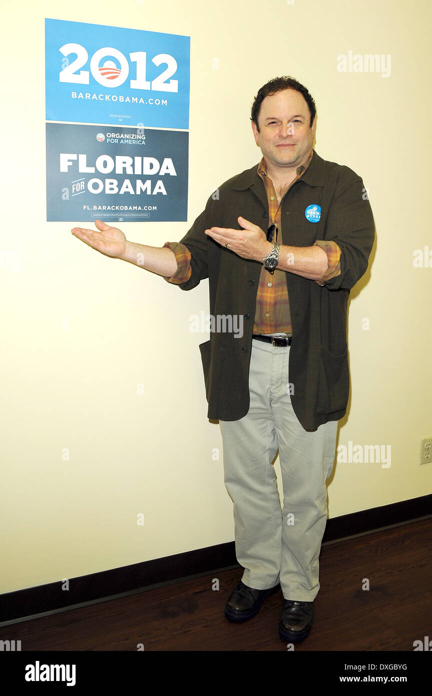 Schauspieler Jason Alexander schließt sich Obama For America Florida für Medicare Rundtisch mit lokalen Senioren an der Mae Volen Center Boc Stockfoto