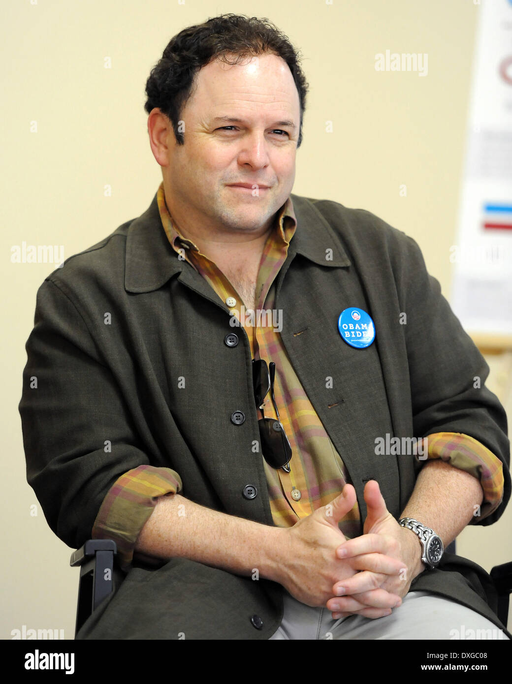 Schauspieler Jason Alexander schließt sich Obama For America Florida für Medicare Rundtisch mit lokalen Senioren an der Mae Volen Center Boc Stockfoto