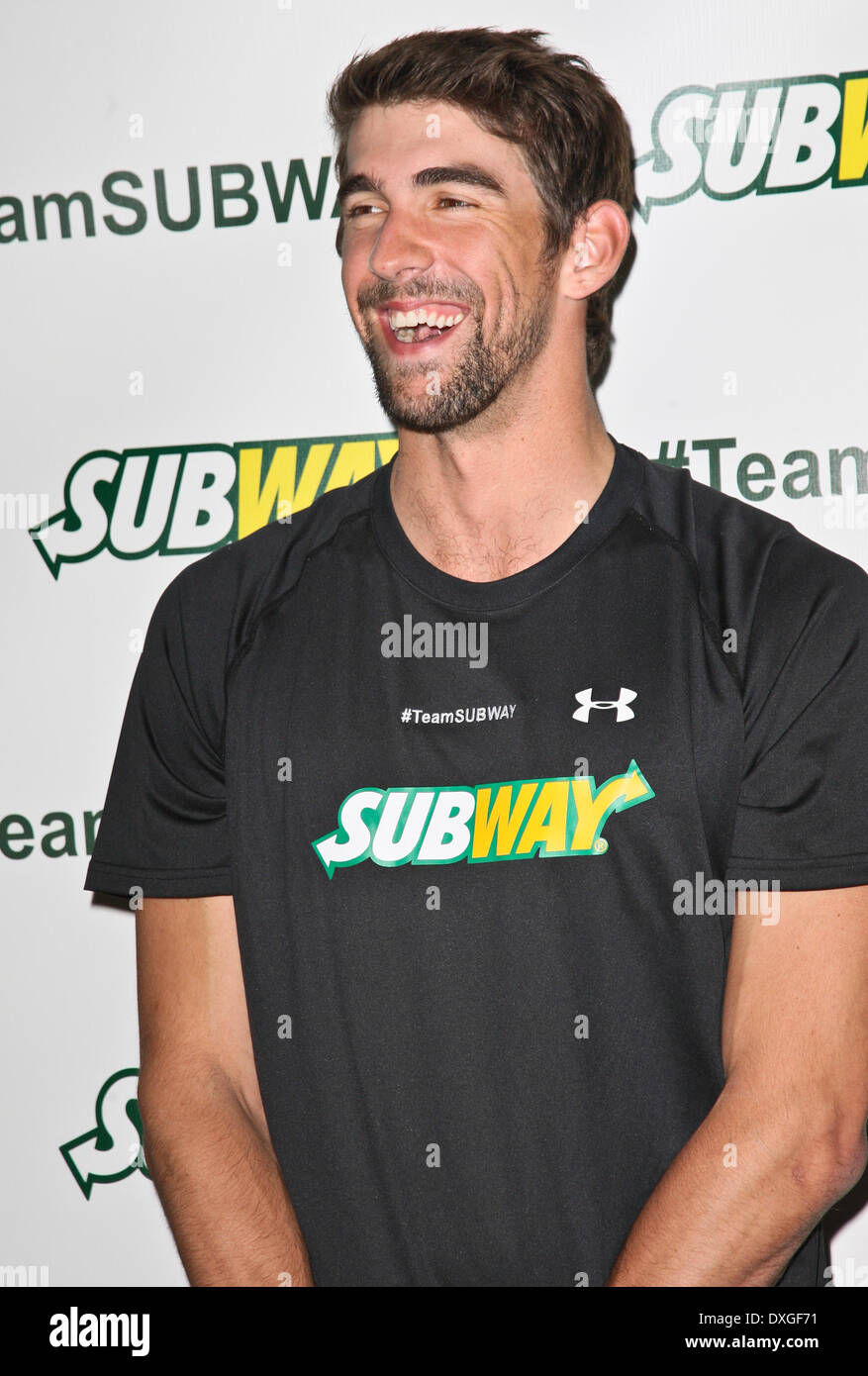 Michael Phelps Subway "laufen und Schwimmen Trainingseinheit" Photocall in The Sports Center at Chelsea Piers statt. Mit: Michael Stockfoto