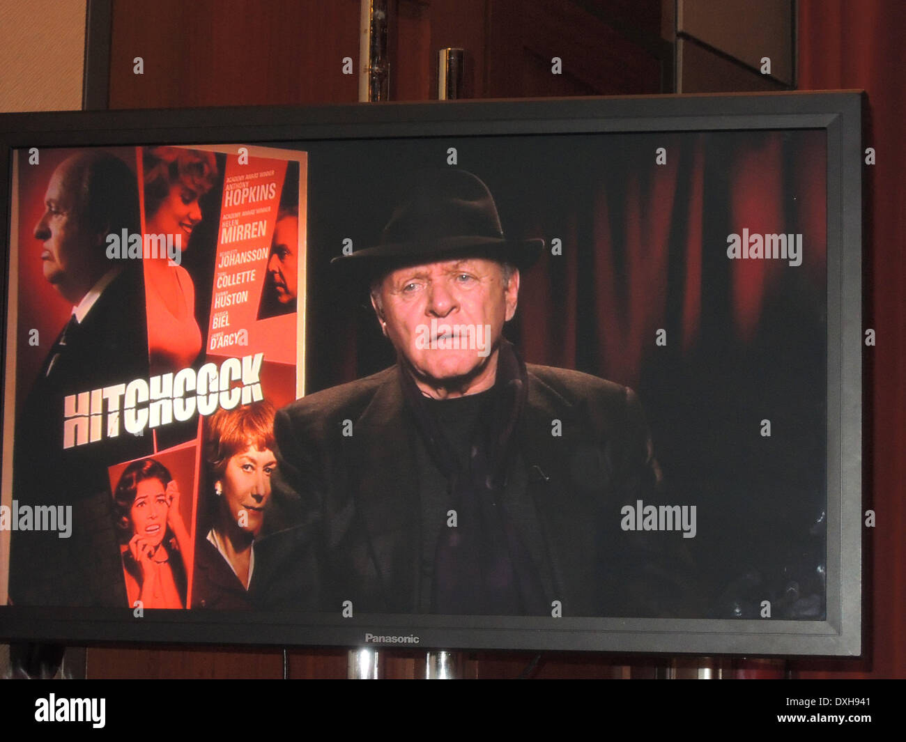 Antony Hopkins die Besetzung von "Hitchcock" besuchen eine Pressekonferenz im Parker Meridien Hotel Featuring: Antony Hopkins wo: Stockfoto