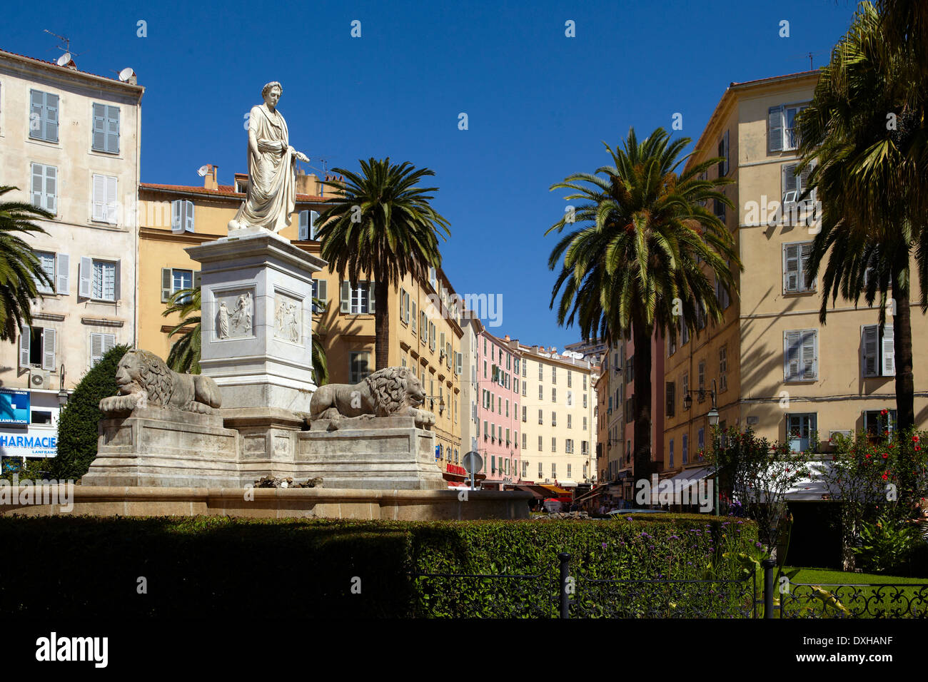 Europa, Frankreich, Korsika, Stadt Ajaccio, Marechal Foch Square, Napoleon Bonaparte Statue Stockfoto