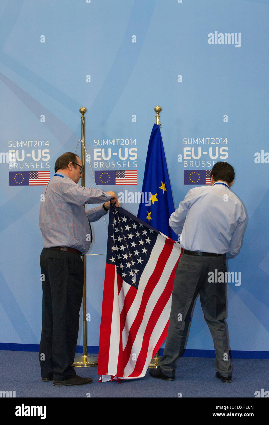 United States US Präsident Barack Obama Besuch EU Stockfoto